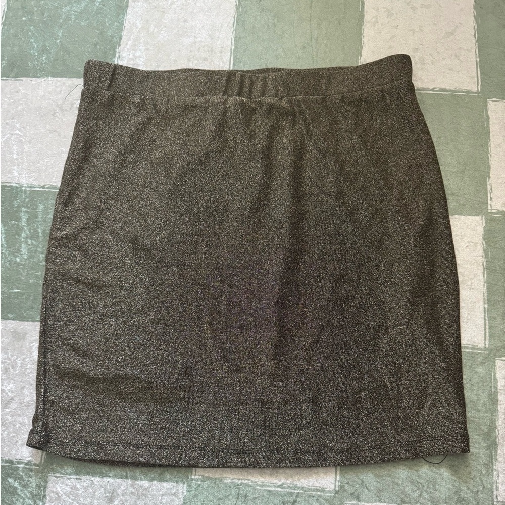 Hem & Thread Elegant Bronze/Gold Sparkle 80’s & 90’s vibe Women's Skirt Size L